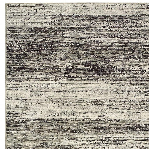2' X 8' Gold And Slate Abstract Runner Rug